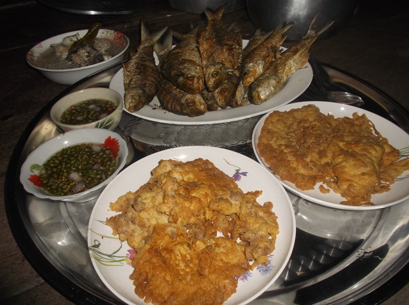  [b]ทานข้าวกันครับ น้าๆป้าๆ   ไข่เจียวหมุสับ   ต้มยำปลากด  ปลาตะโกกทอด  ตบท้ายด้วยปลากดฉู่ฉี่[/b]


