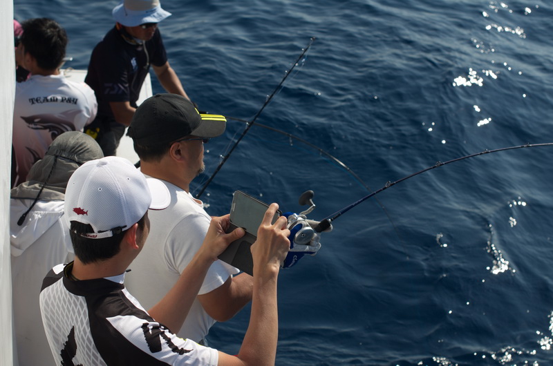 คัน Shimano ocea jigger pe1.5-4 กับรอก Avet sx สายที่มี 200ม.
กับปลากระทงร่ม 