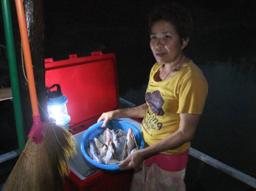 ปลาแขยงใบข้าว กับปลาฉลาด ที่อาแจ๊วตกได้ก่อนมืด ถูกเตรียมทำอาหารมื้อเย็น  :smile: