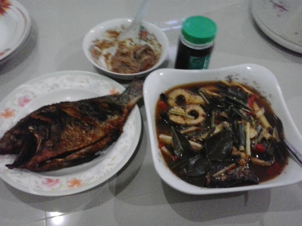 ตัดมาช่วงเย็น แปรรูปเป็นช่อนต้มยำและนิลทอดกรอบ
(ตกเอง ทำเอง กินเอง พอเพียง คือ พอดี)
