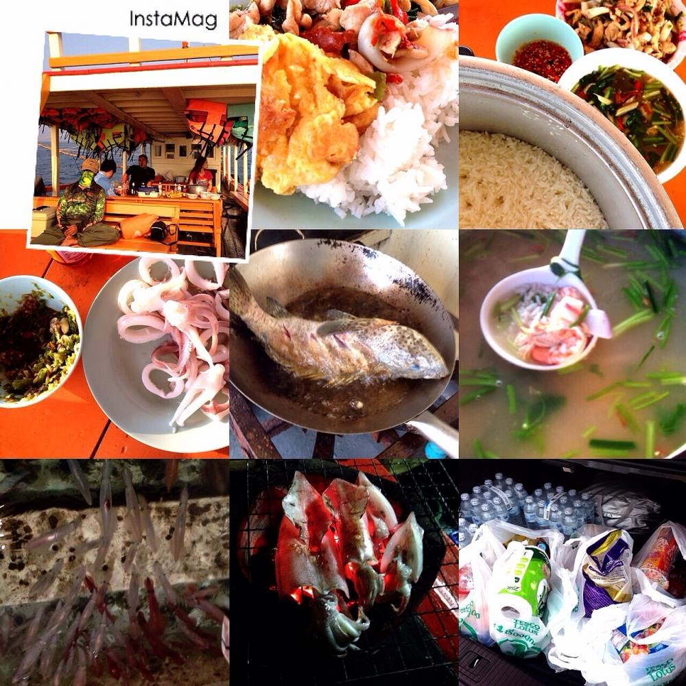 หาไรกิน ฆ่าเวลาไปเรื่อยครับ
เมนุ กับข้าวต่างๆ บนเรือ
มันช่างอร่อยก่ากินตามร้านอาหารนัก  :umh: