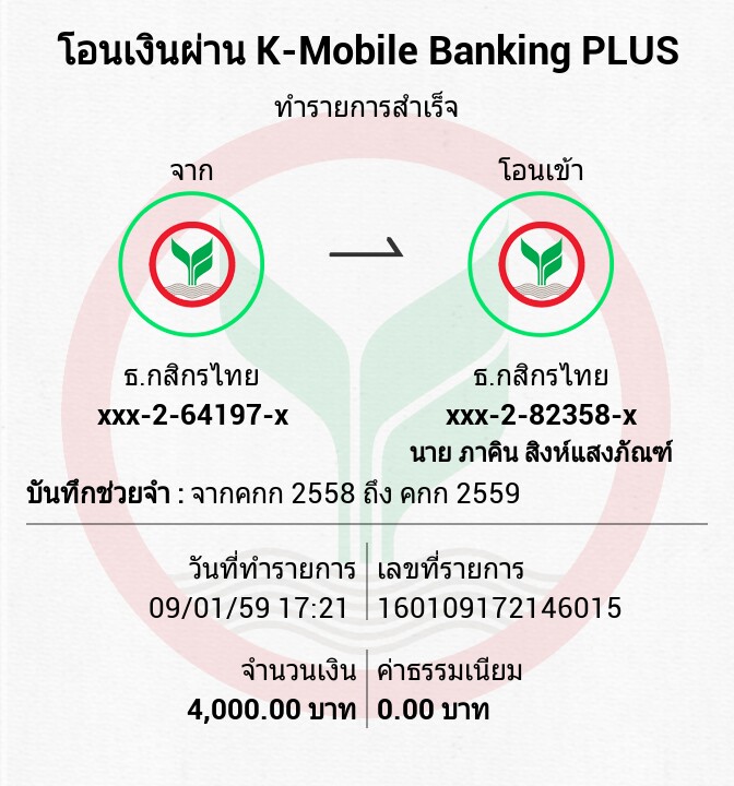 คกก ปี 2558 ขอมอบเงินสนับสนุนกิจกรรม ให้แก่ คกก ปี 2559 ค่ะ