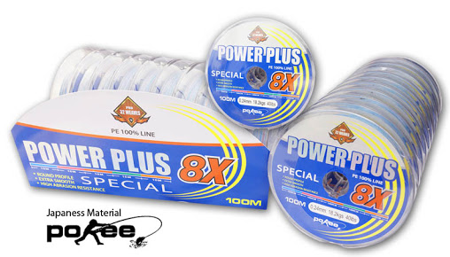 POWER PLUS
                  สาย PE 8X ( ถัก 8 เส้น ) จาก POKEE เป็นสายที่ผลิตจาก วัสดุ PE ของ Nipp