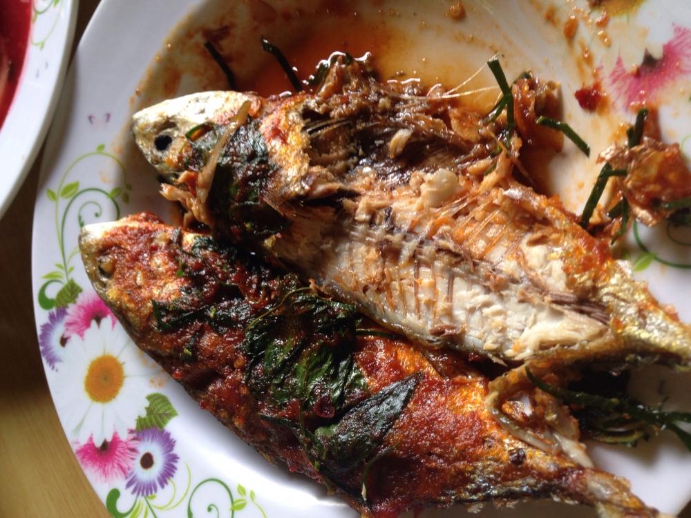 ใหญ่ราดพริกเล็กทอดกรอบ จัดว่าเด็ดครับปลาชนิดนี้ตกมันส์ทานอร่อย :laughing: