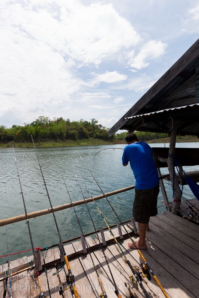 น้าเตี้ยถือคันเบ็ดรอให้น้าหมูลงเรือแล้วอ้อมมารับอยู่

ดึง...หย่อน...ดีง....หย่อน อยู่ไม่กี่ครั้ง
