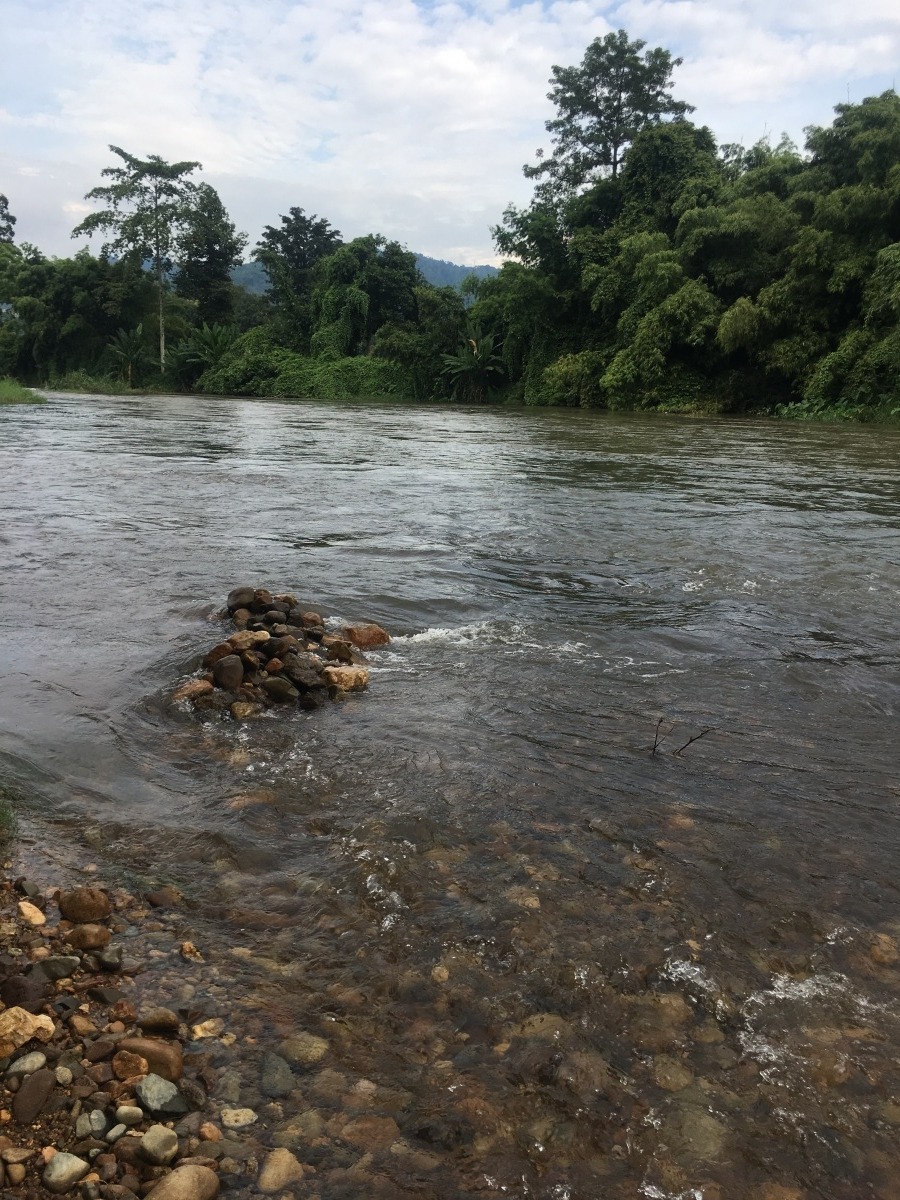 ลองส่งเหยื่อไป บริเวณน้ำตื้นหลังโขดหิน ดูก่อนครับ