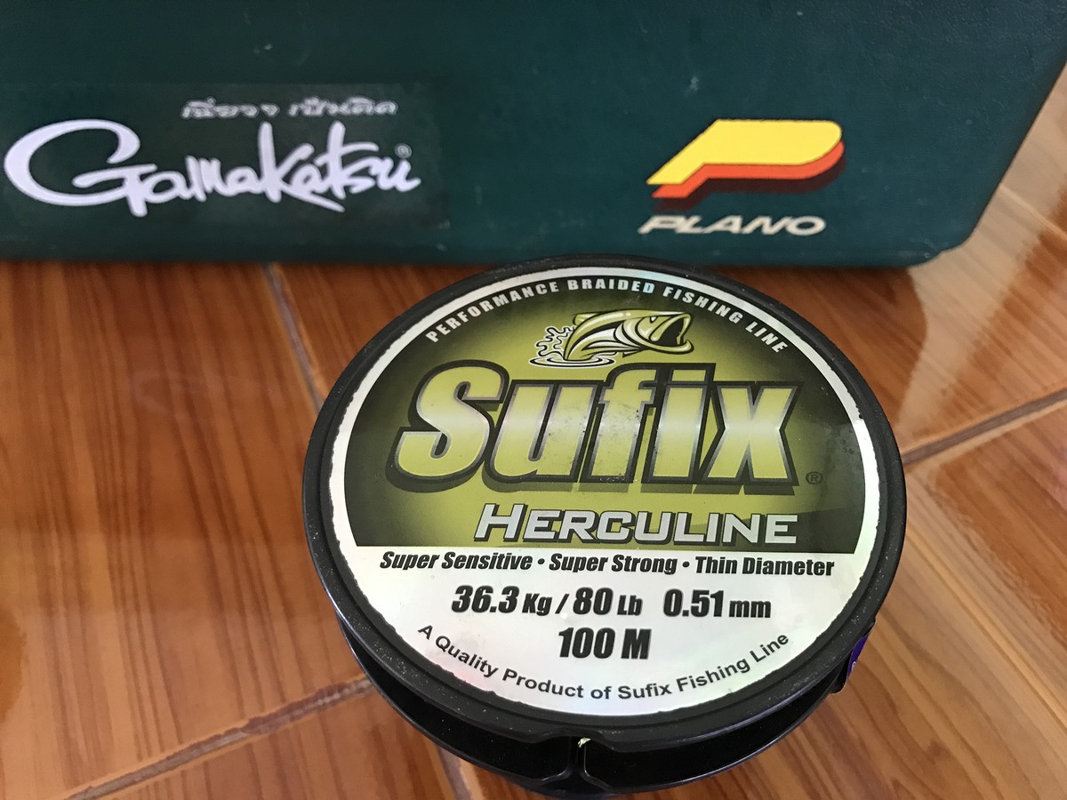 สายหน้า Sufix  80 ปอนด์  ถูกเก็บใว้ในกล่องเบ็ดมานาน ถูกนำมาใช้ อีกครั้งครับ :grin: