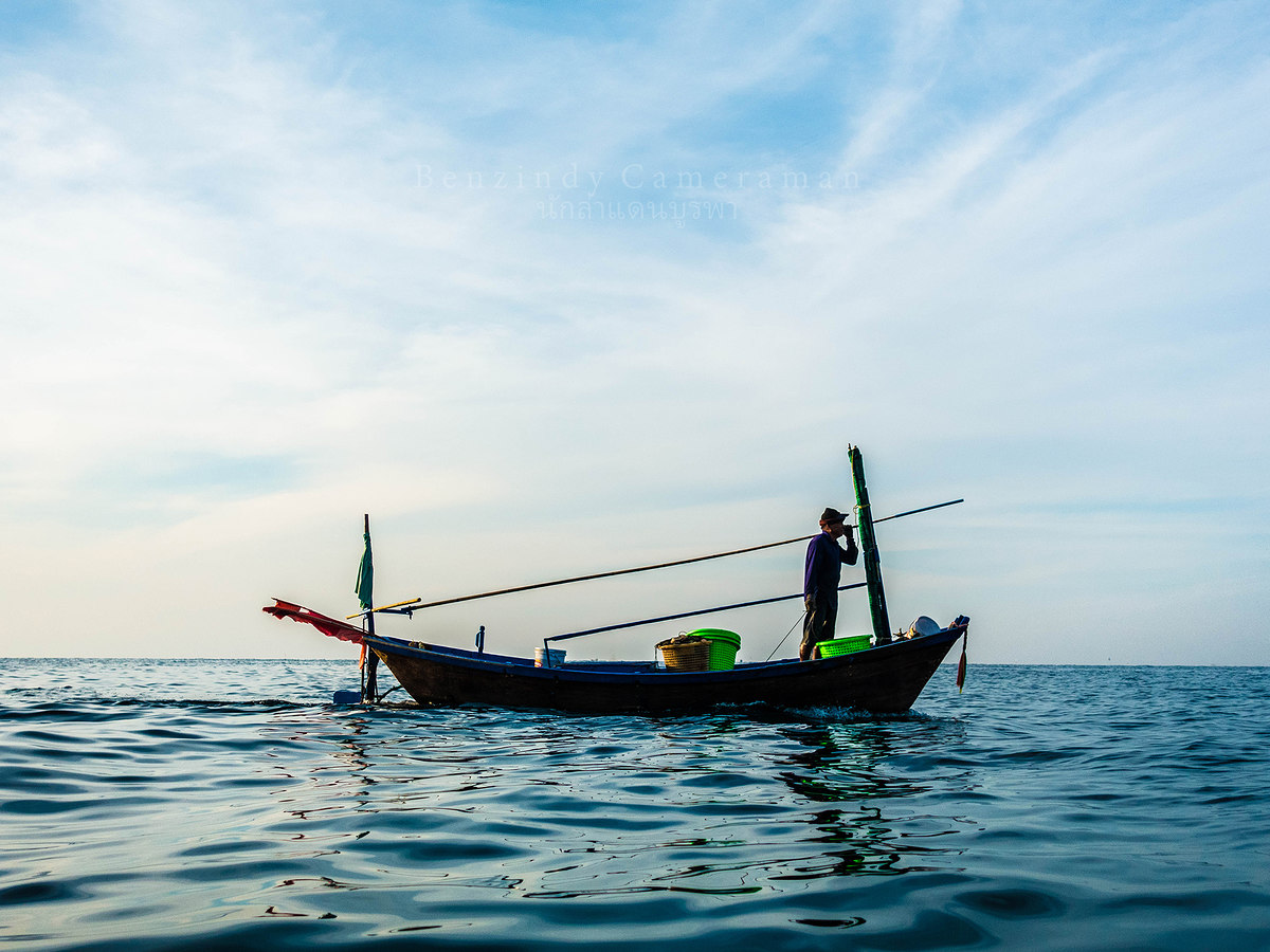 มีเรือมากู้หมึกในหอยพอดี วางหอยใว้ให้หมึกเข้า