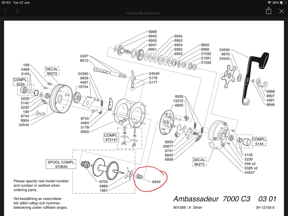 อะไหล่รอก ABU 7000C3