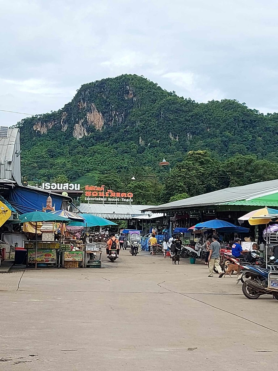 ถึงตลาดครับ บรรยากาศที่คุ้นเคย
ลงน้ำแข็ง ซื้อผัก เนื้อ หมูป่า