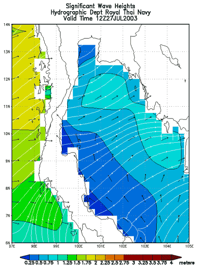 เวลา 19 นาฬิกา (1 ทุ่ม) วันที่ 27 กค 2546 
คลื่น .75 เมตร (3ฟุต) 
