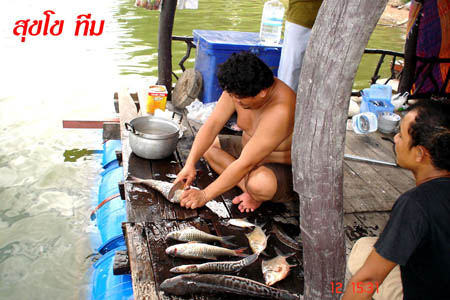 ชะโด + เด็ก  จริง ๆ ที่  "น้ำเอ่อ"
