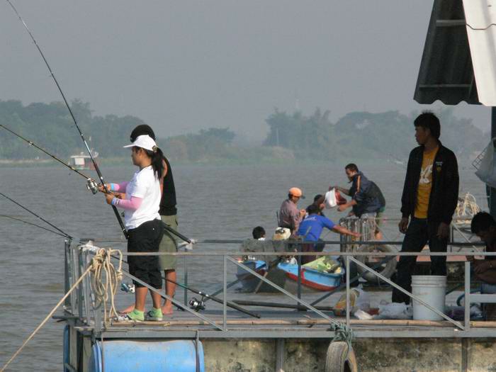 เรือนแพ fishing ใน วันเพ็ญเดือนสิบสอง