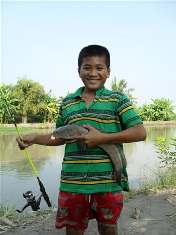 ตกปลาช่อนกับน้องที่บ่อหลังบ้านแถวลาดกระบัง บางพลี