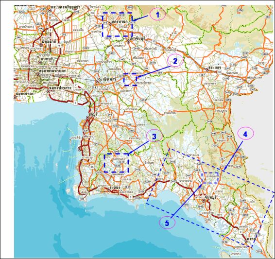 รวมแผนที่ ระยอง,จันทฯ,ตราด,นครนายก