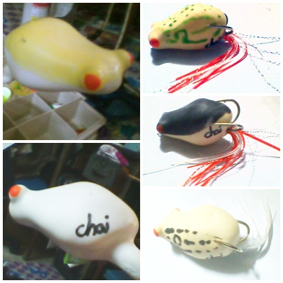 ผลงาน  เหยื่อทำเอง กบยาง( chai frog ) กบมหาประลัย