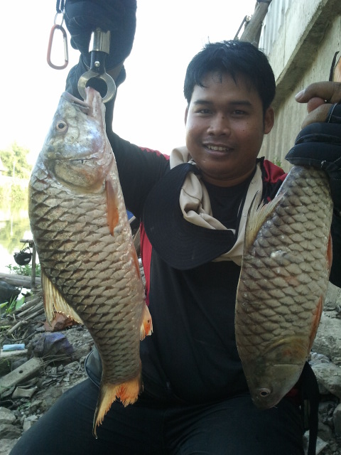 น้องใหม่หัดตกปลากระสูบท่าจีน ณ สุพรรณบุรี ครับ
