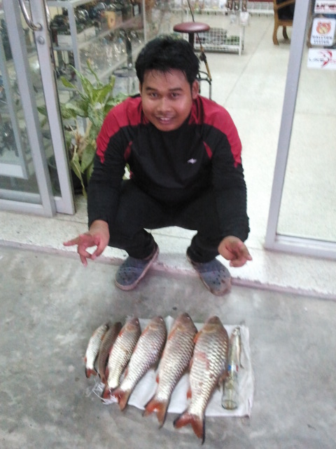 น้องใหม่หัดตกปลากระสูบท่าจีน ณ สุพรรณบุรี ครับ