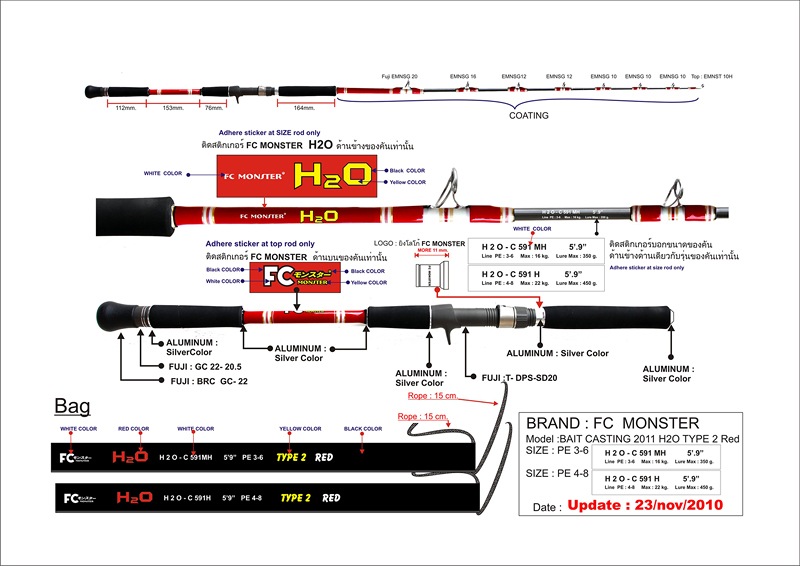 คันเบ็ด FC Monster H2O C591H PE4-8