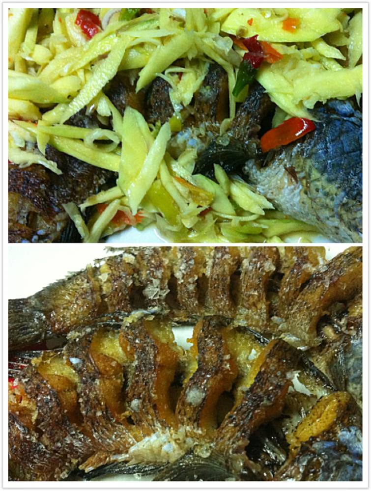 ปลาช่อนทอดยำมะม่วง