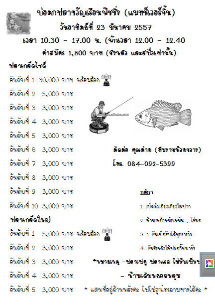 อย่าลืมนะครับ  23 มีนาคม 2557 ปลาเกล็ดบ่อขวัญเรือน