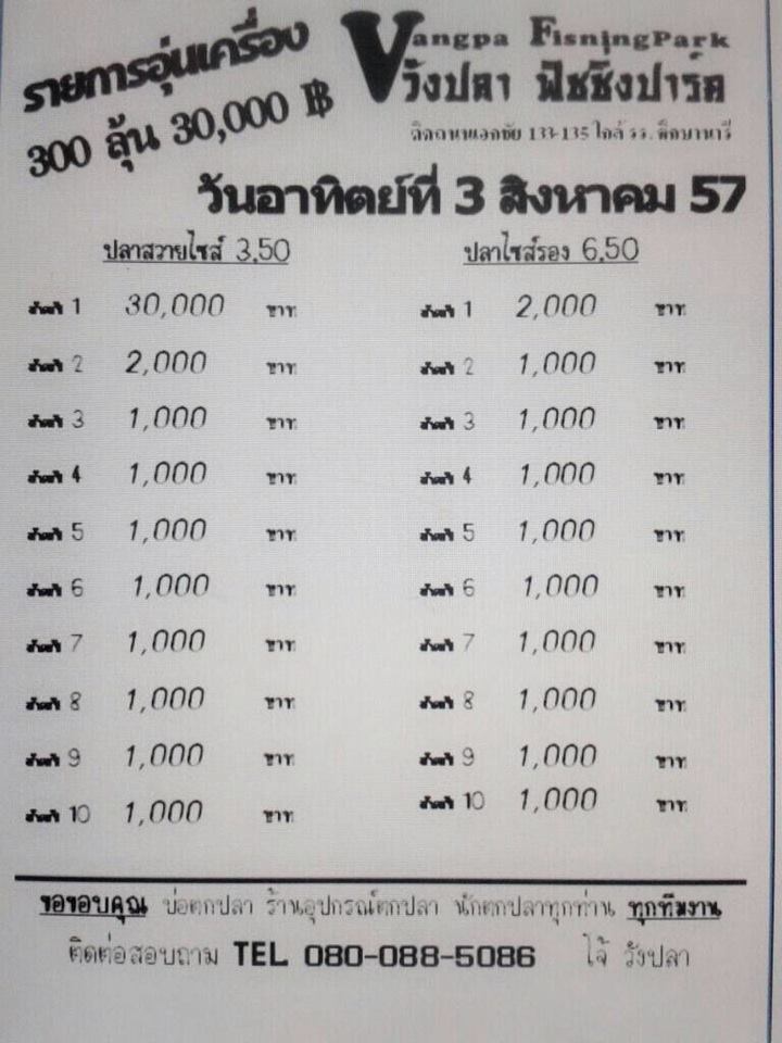 บ่อสาย 5 แข่งแมช 100,000 (ปลาเกล็ด)