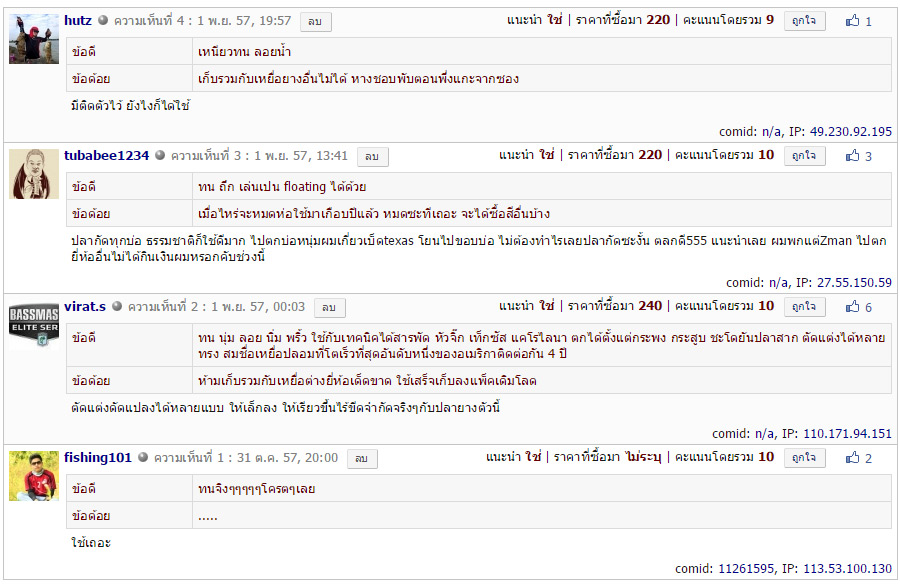 ปรับปรุงการแสดงข้อมูลผู้ให้ความเห็นหน้ารีวิว