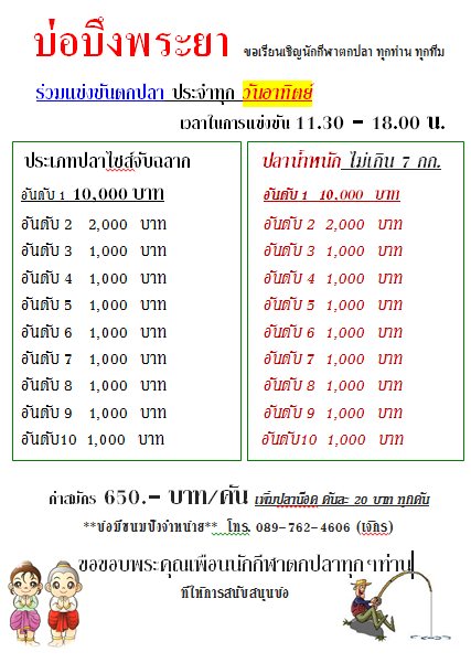 บ่อบึงพระยา อาทิตย์นี้ หมื่น 2 หัว เหมือนเดิมนะค้าบ