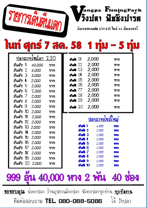 รายการเดินตีนแตก (วังปลา)
