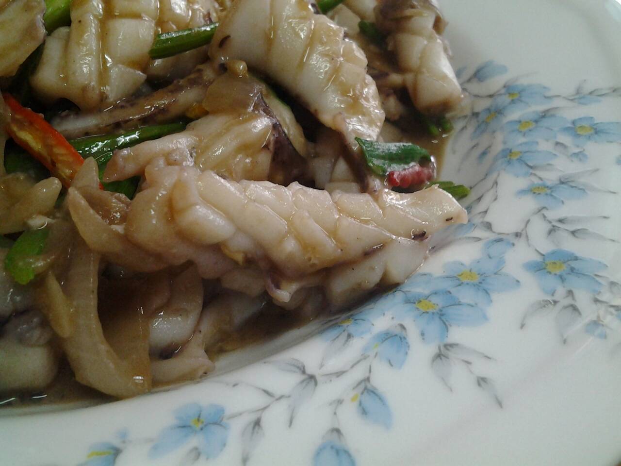 หมึกหอมผัดไข่เค็ม