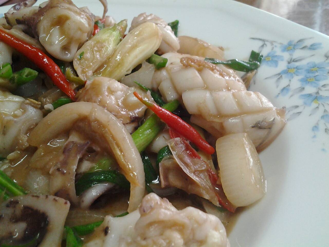 หมึกหอมผัดไข่เค็ม