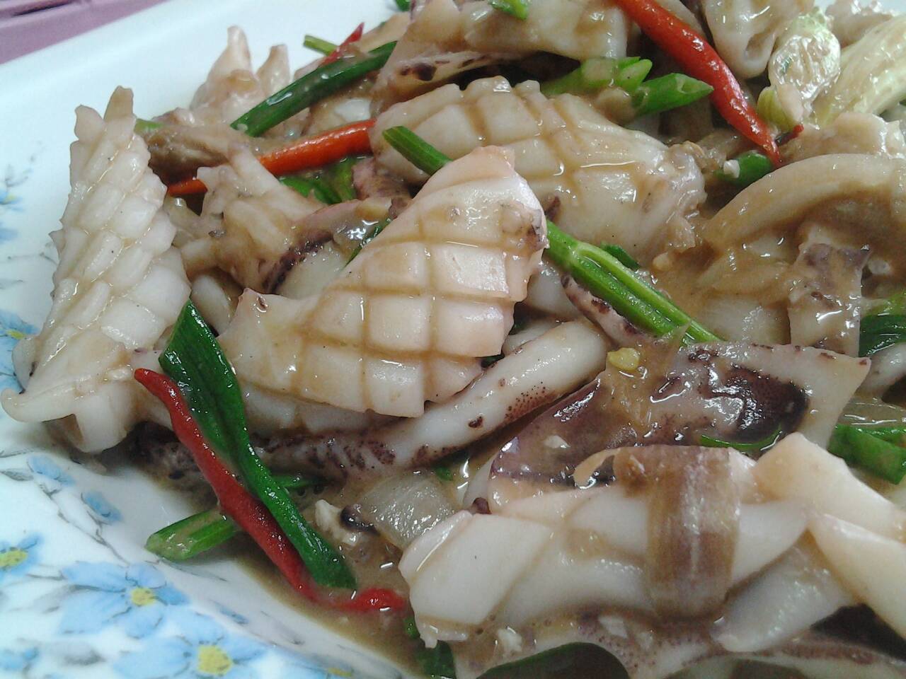 หมึกหอมผัดไข่เค็ม