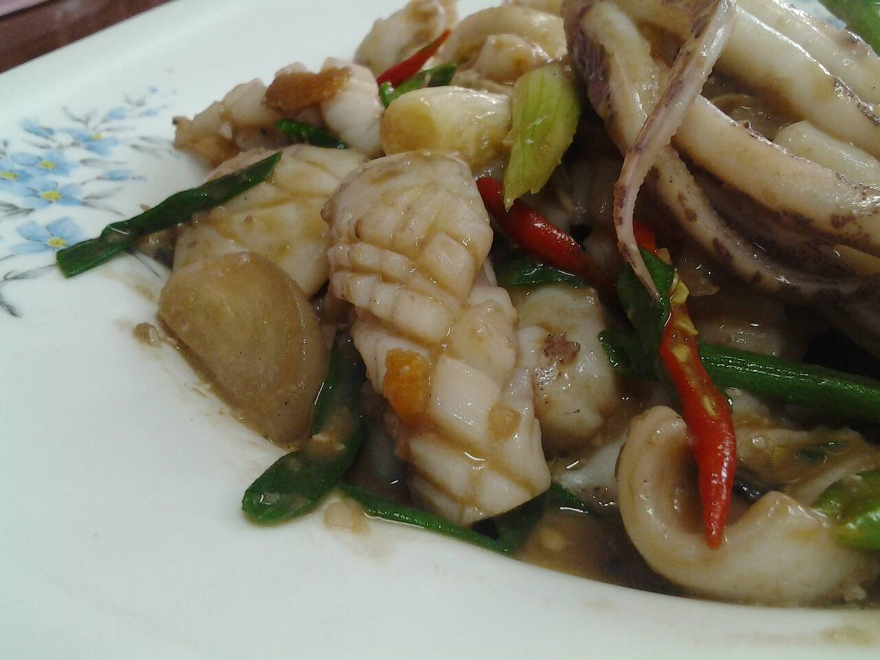 หมึกหอมผัดไข่เค็ม
