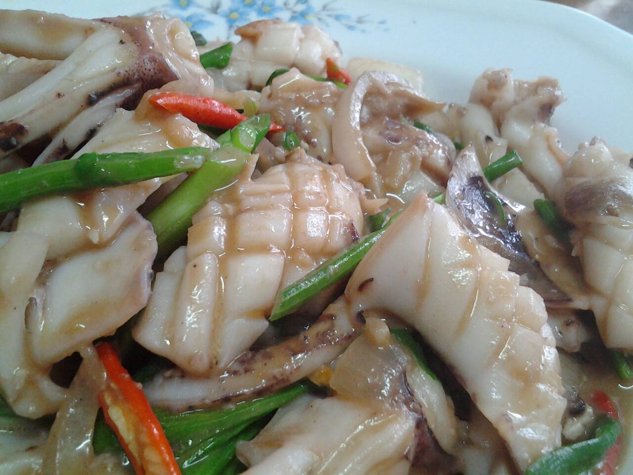 หมึกหอมผัดไข่เค็ม