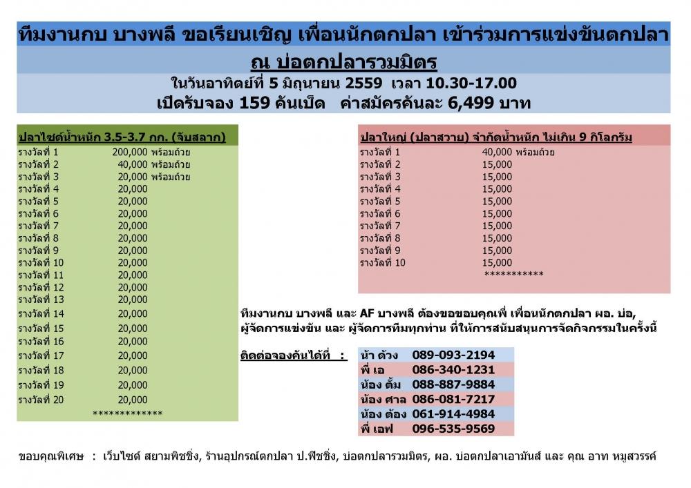 หัว..200,000.-บาท จัดโดยกบ(AF)  บางพลี วันอาทิตย์ทึ 5 มิถุนายน 2559 จอง 159 คัน