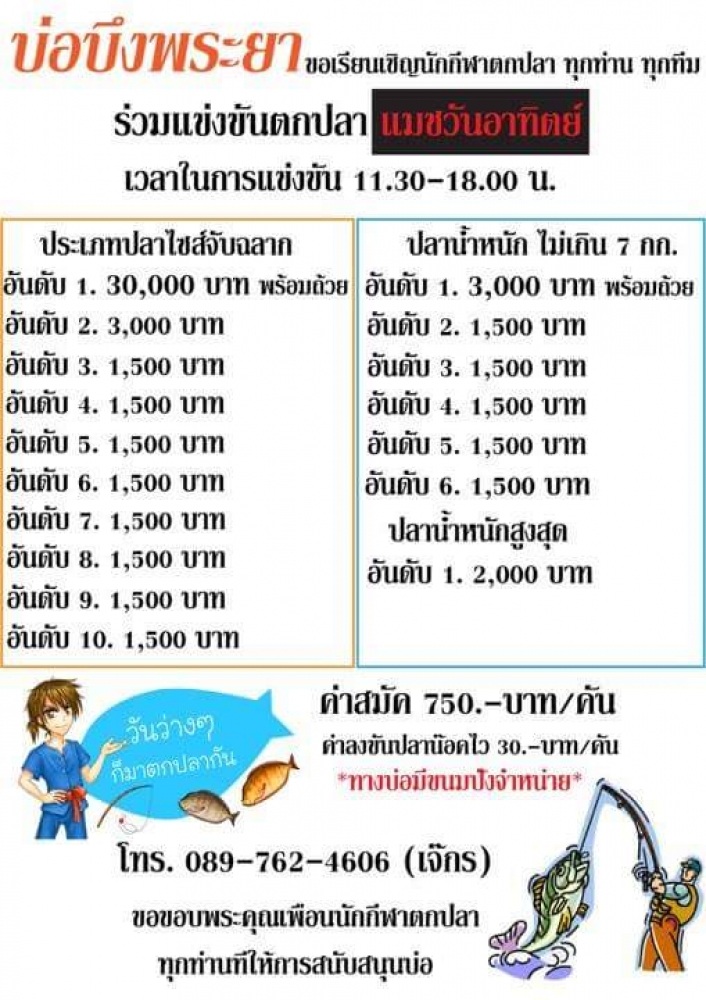 บึงพระยาอาทิตย์ ที่ถึงนี้ ไม่เล่นน้ำมาสนุกกันนะครับ  หัว30,000 