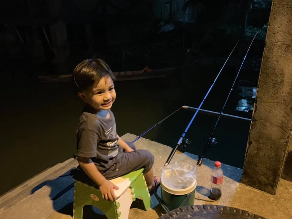 ตกกุ้งแม่น้ำตาปี ท่าข้าม พุนพิน สุราษฎร์