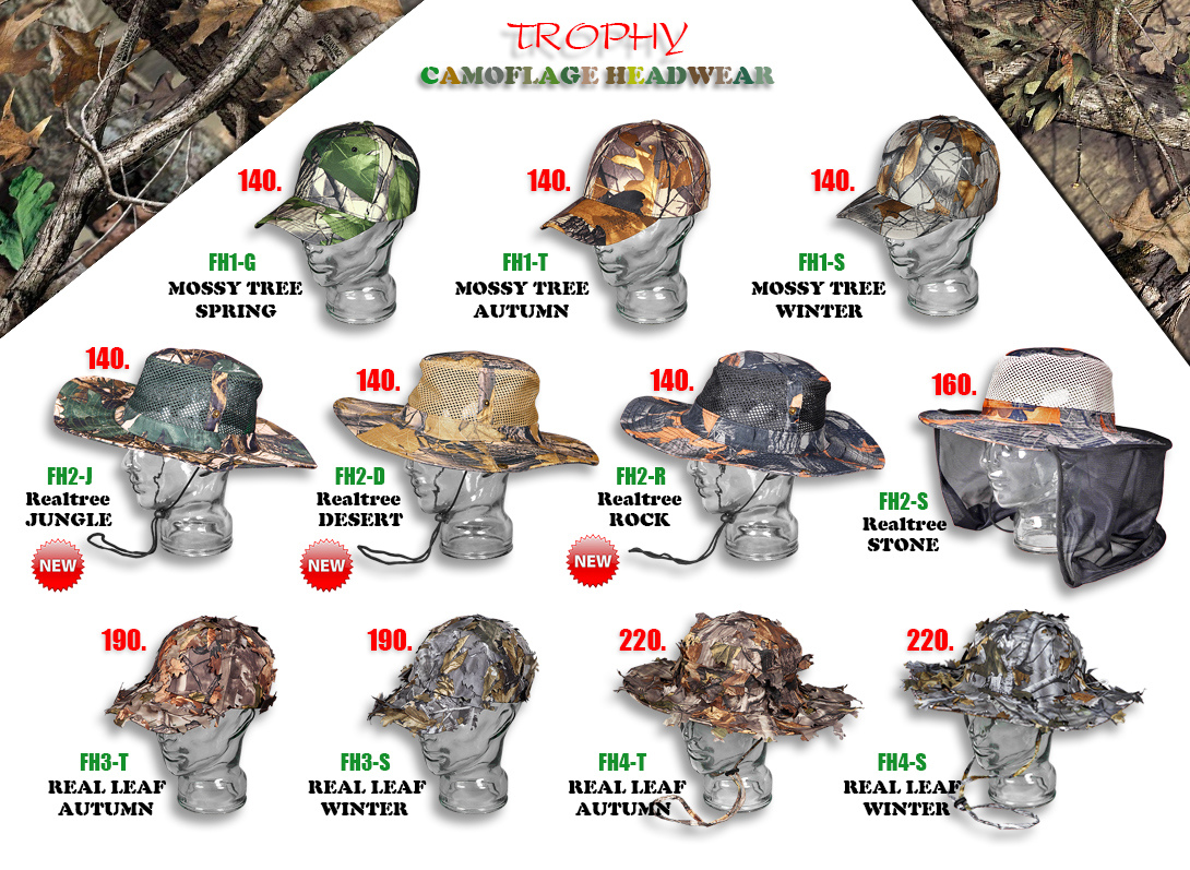 [u][b]หมวกตกปลา Camouflage[/b][/u]

หมวกตกปลารุ่นใหม่ล่าสุด Collection ชุดใหญ่สไตล์ Outdoor Camouf