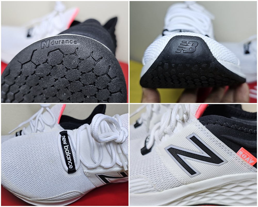 สีขาว ดำ ชมพู ดีไซน์สวยหรู พื้นรองเท้าบอกวัสดุที่ใช้ทำพื้นรองเท้า NDruance ทนทานต่อการสึกหรอได้ดีเยี