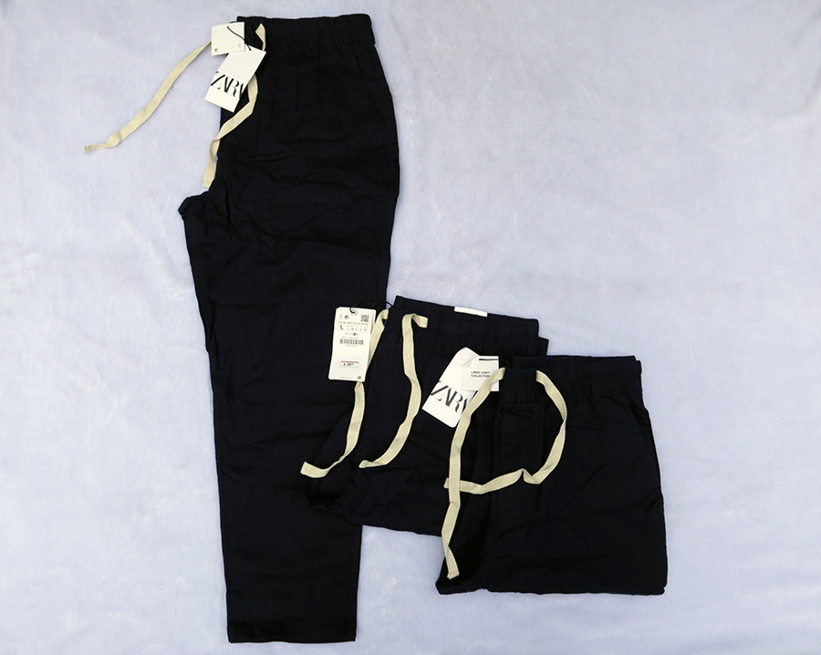 ZARA ULTRALIGHT /S/L กางเกงขายาวเอวยางยืดสีกรมท่าผ้าลินินสวยใหม่แท้ รวมส่ง kerry