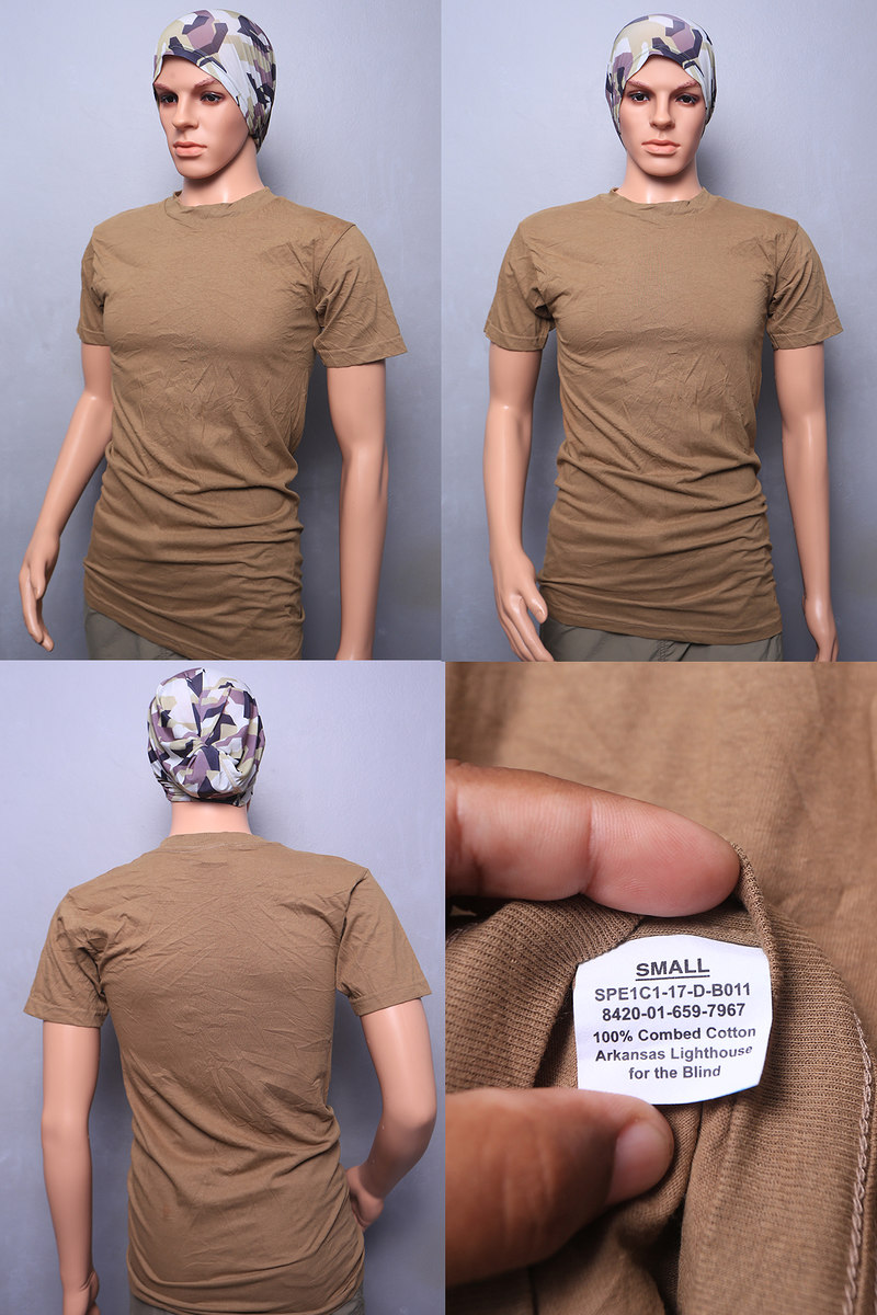 S2. เสื้อยืดแขนสั้น ใช้สำหรับกองทัพอเมริกา Men's T-shirt moisture wick army 100% Combed Cotton Size 