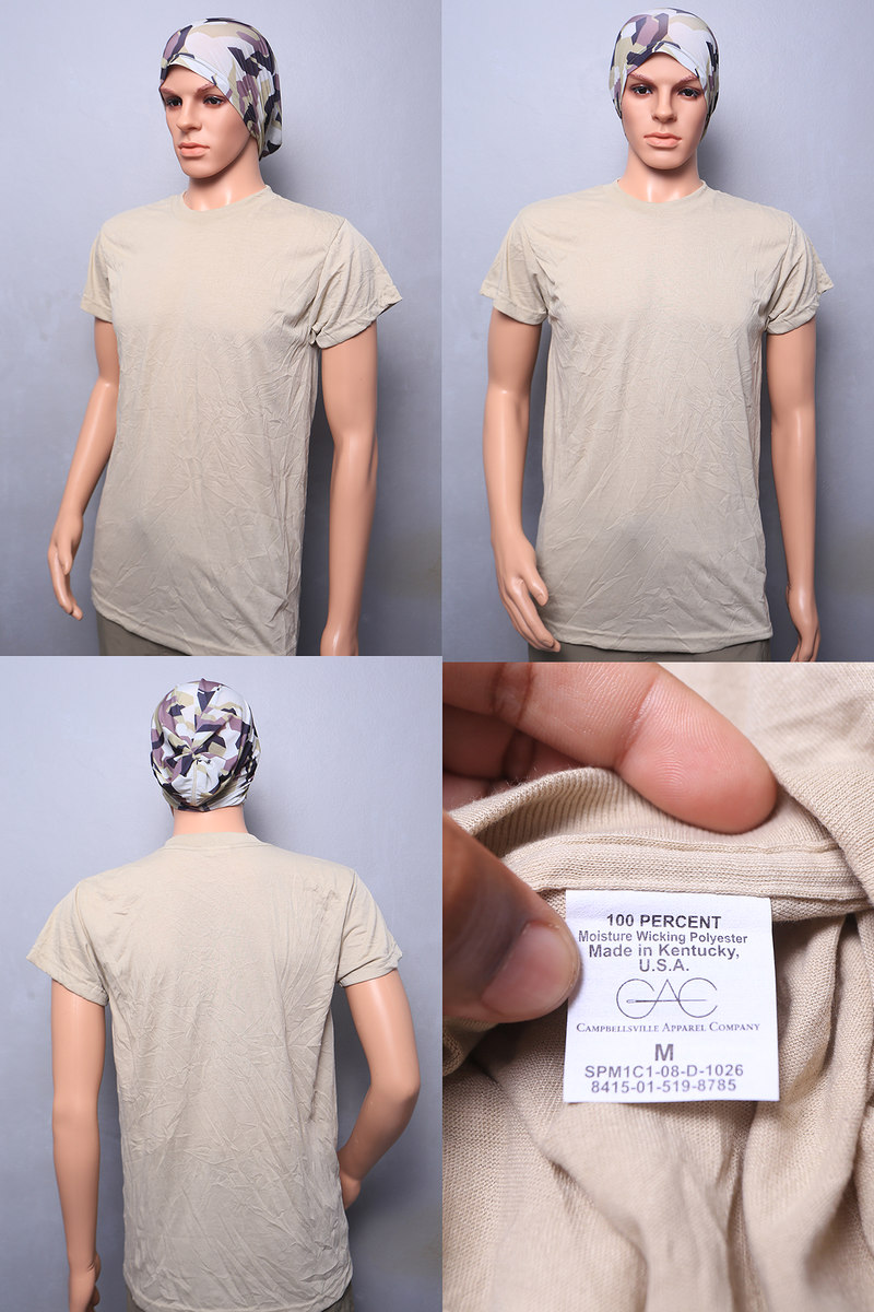  [s]S6.เสื้อยืดแขนสั้น ใช้สำหรับกองทัพอเมริกา Men's T-shirt moisture wick army 100% Polyester Size M