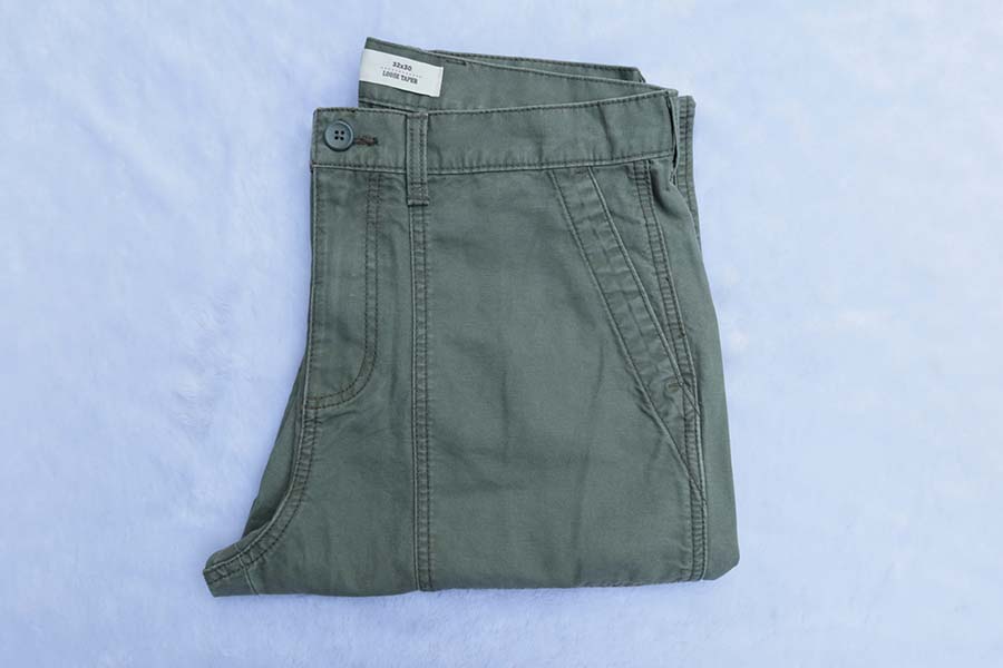 old navy loose taper /34 กางเกงขายาว 6 ช่องกระเป๋าสีอมเขียวสวยใหม่ รวมส่ง kerry