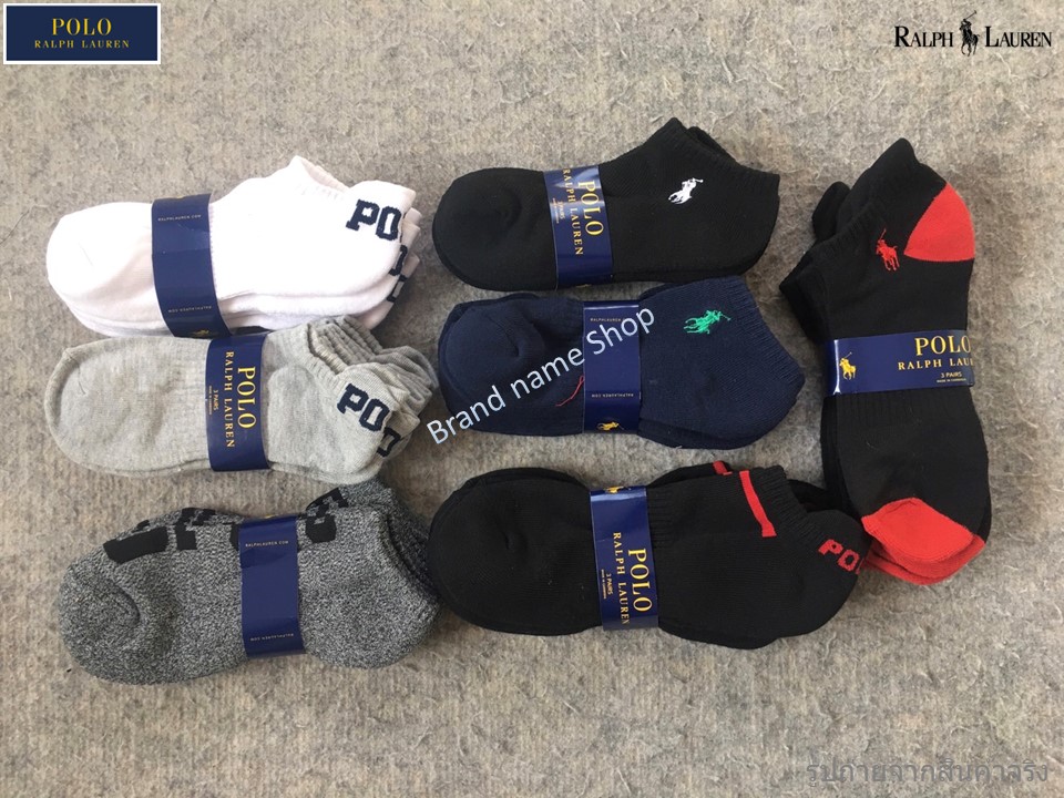 279 ถุงเท้า POLO RALPH LAUREN แบบหุ้มส้น 1 Pack มี 3 คู่ Free size เนื้อผ้านุ่ม