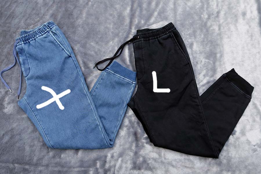 GU warm jogger / L กางเกงขายาวเอวยางยืดสีดำเนื้อผ้าสำหรับอากาศหนาวใหม่หลุดโรงงาน