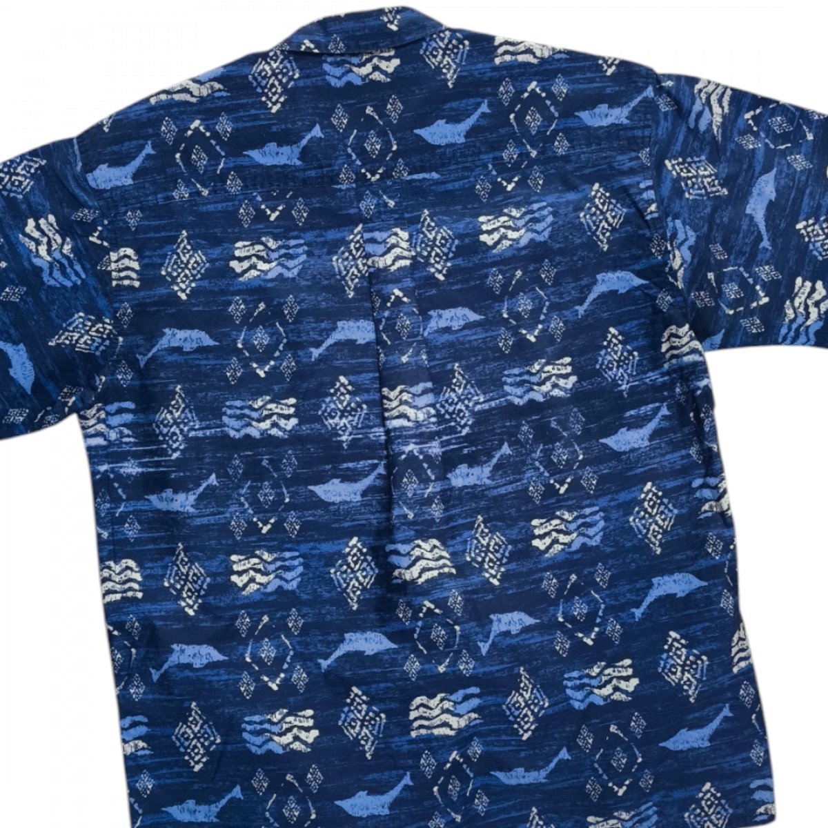 Woolrich Fishing pattern เชิ้ตแขนสั้นลายปลา กระดุมขาวมุก Made in USA
