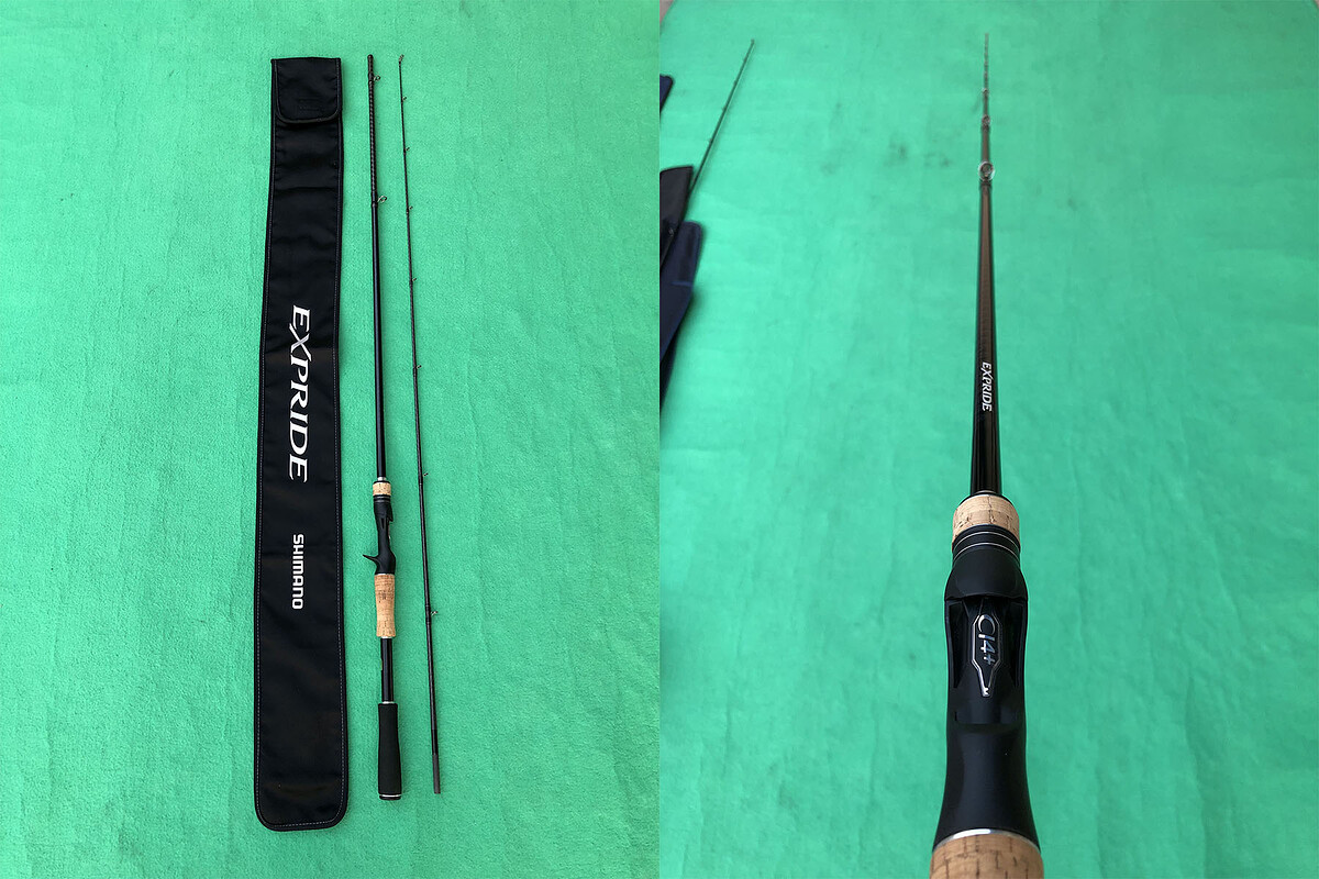 9. Shimano EXPRIDE 172MH-2 คัน 2 ท่อนยาว 7'2" เวท 10-20lb คันสวยริ้วรอยน้อยมาก พร้อมซองใส่คันตรงรุ่น