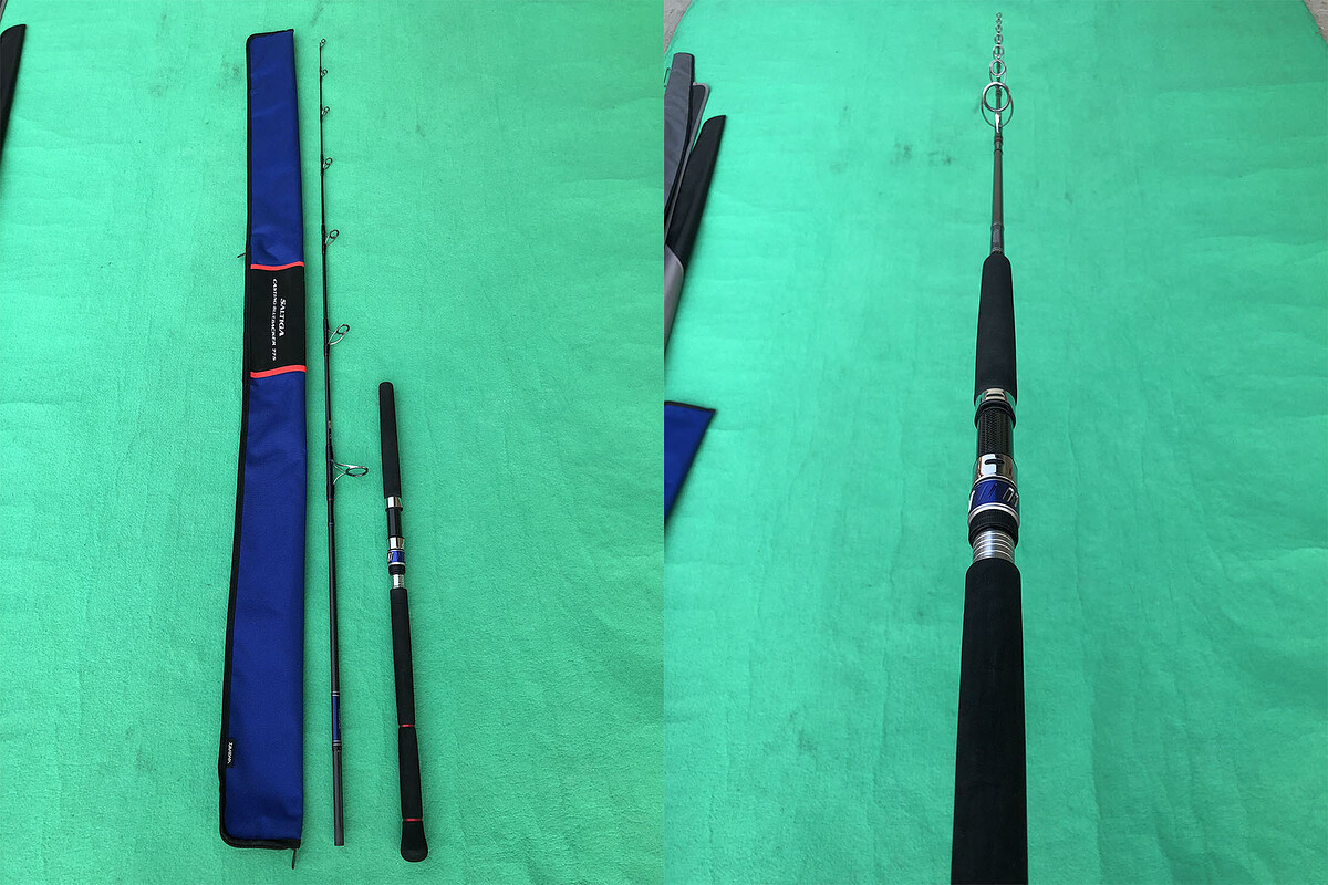 2. Daiwa SALTIGA CASSTING-BLUEBACKER 77S คัน 2 ท่อนต่อโคนยาว 7'7" Cast Wt: 35-100g , Line Max: 50lb 