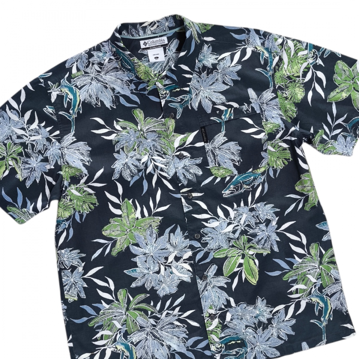 Columbia ลายปลา เชิ้ตแขนสั้น 50นิ้ว