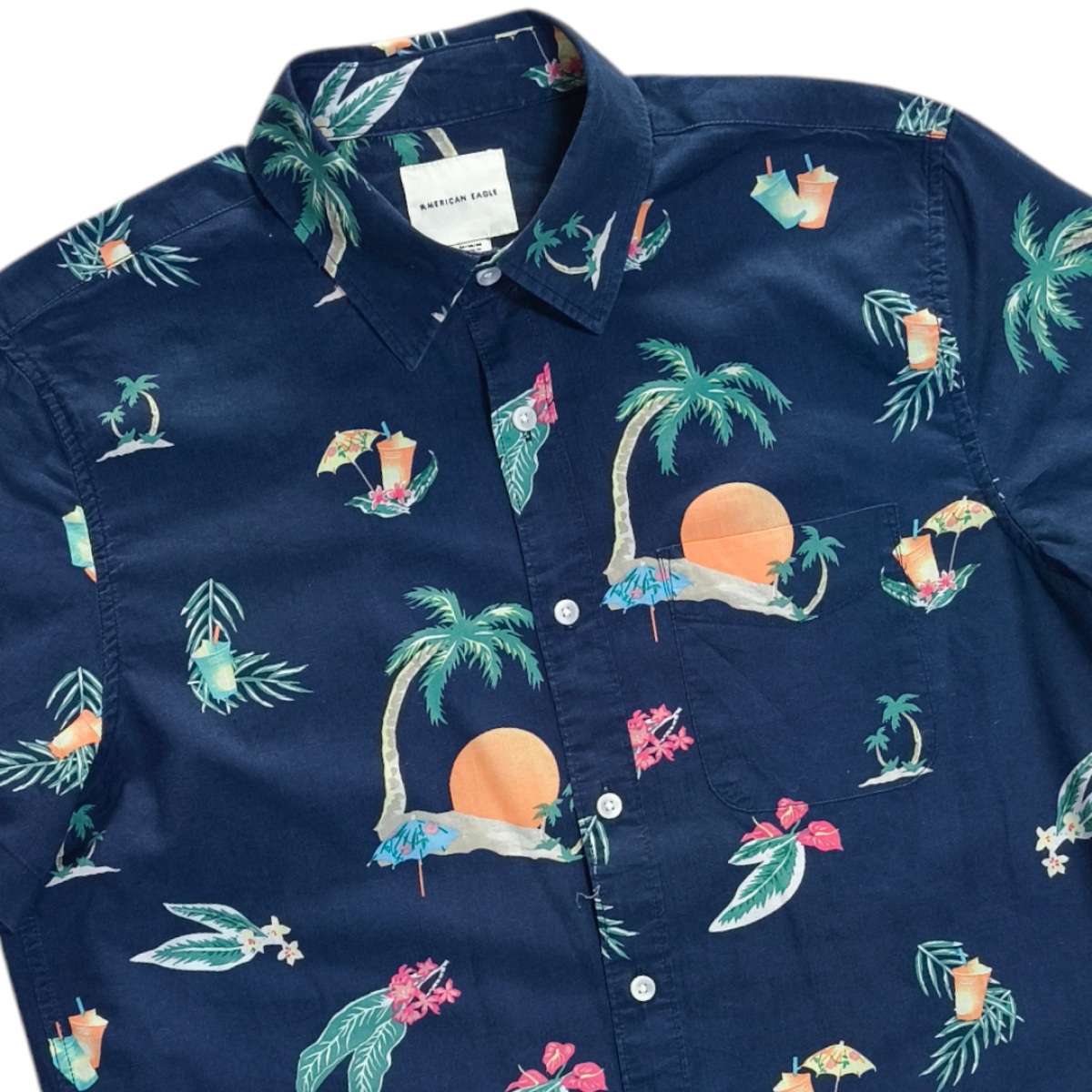 AMERICAN EAGLE เชิ้ตแขนสั้น 44นิ้ว Made in Bangladesh 